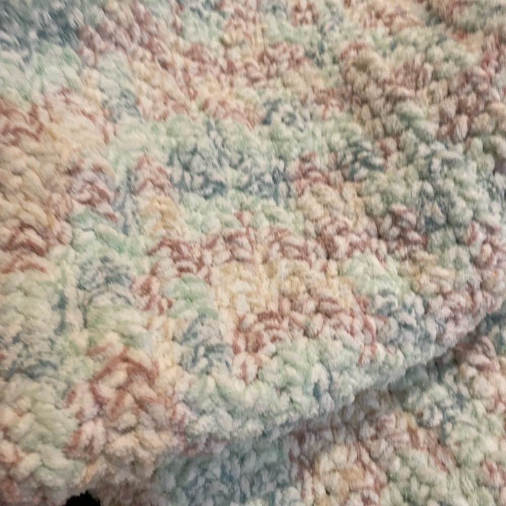 Handmade Crochet Throw Blanket (Main Color: Black)